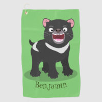 Cute hungry Tasmanian devil cartoon illustration