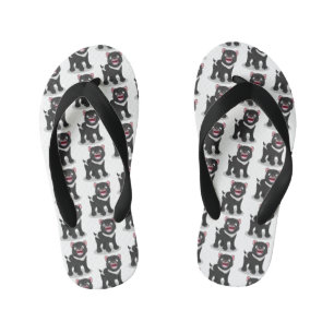 Cute hungry Tasmanian devil cartoon illustration Kid's Thongs