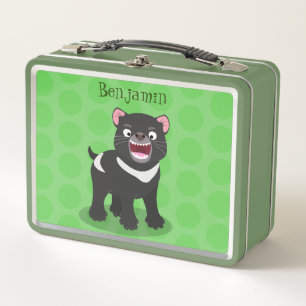 Cute hungry Tasmanian devil cartoon illustration Metal Lunch Box