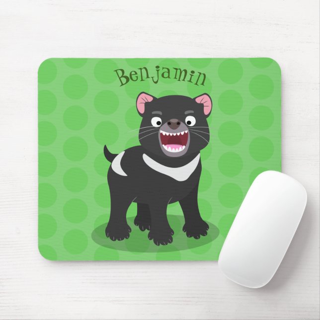 Cute hungry Tasmanian devil cartoon illustration Mouse Pad (With Mouse)