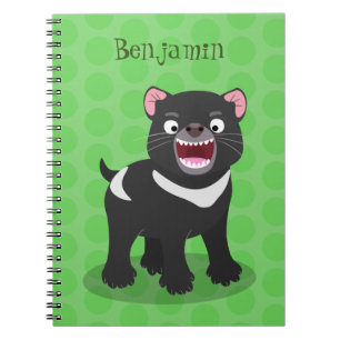 Cute hungry Tasmanian devil cartoon illustration Notebook