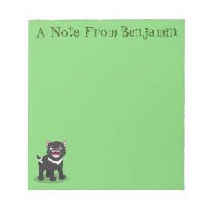 Cute hungry Tasmanian devil cartoon illustration Notepad