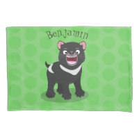 Cute hungry Tasmanian devil cartoon illustration
