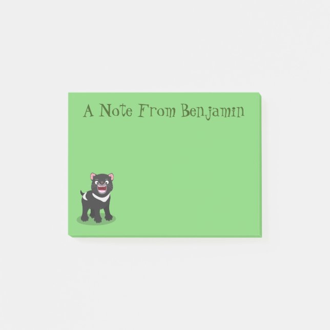 Cute hungry Tasmanian devil cartoon illustration Post-it Notes (Front)