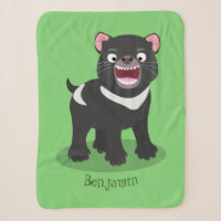 Cute hungry Tasmanian devil cartoon illustration