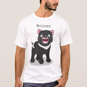 Cute hungry Tasmanian devil cartoon illustration T-Shirt