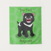 Cute hungry Tasmanian devil cartoon illustration