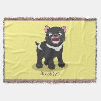 Cute hungry Tasmanian devil cartoon illustration