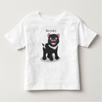 Cute hungry Tasmanian devil cartoon illustration