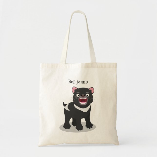 Cute hungry Tasmanian devil cartoon illustration Tote Bag (Front)