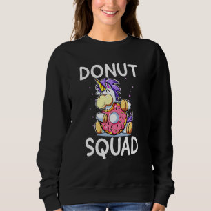 Cute Hungry Unicorn Eating Doughnut Squad Doughnut Sweatshirt