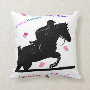 Cute Hunter Jumper Horse Pillow