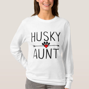 Cute Husky Aunt Gift Funny Dog Lover Auntie Aunty  T-Shirt