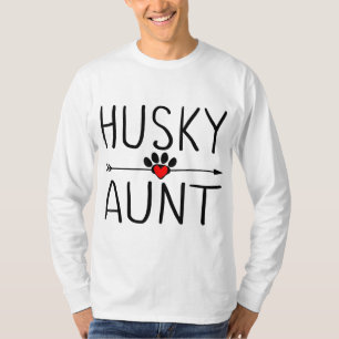 Cute Husky Aunt Gift Funny Dog Lover Auntie Aunty  T-Shirt