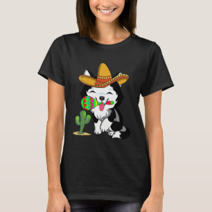 Cute Husky Dog Cinco de Mayo 5th of May Celebratio T-Shirt