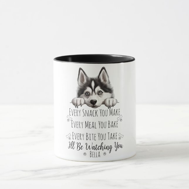 Cute Husky Dog Funny Custom Mug (Center)