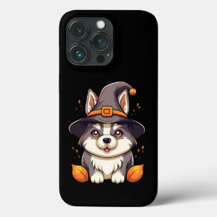 Cute Husky Dog in a Witch'S Hat  Halloween iPhone 13 Pro Case