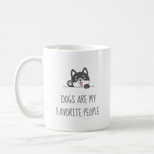 Cute Husky Dog Peeking above Quote Coffee Mug