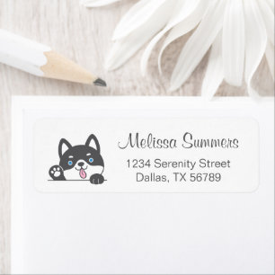 Cute Husky Dog Return Address Label