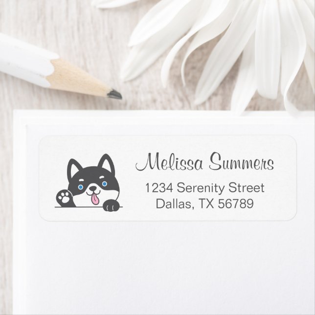 Cute Husky Dog Return Address Label (Insitu)