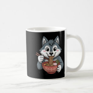 Cute Husky Eating Ramen Japanese Kawaii Dog Noodle Coffee Mug