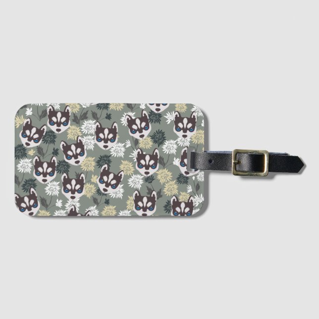 Cute Husky Luggage Tags (Front Horizontal)