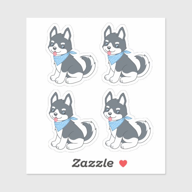 Cute Husky Puppy Dog 4 (Sheet)