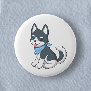 Cute Husky Puppy Dog 6 Cm Round Badge
