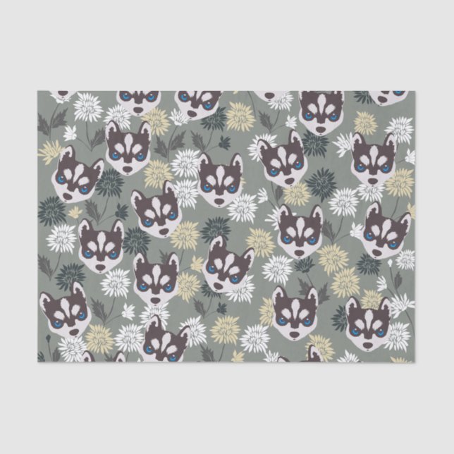 Cute Husky Tissue Paper (Front)