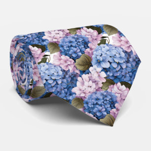 Cute Hydrangea flower tiled pattern Tie
