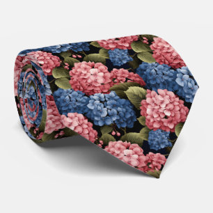 Cute Hydrangea flower tiled pattern Tie