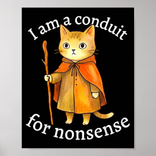 Cute i am a conduit for nonsense cat wizard meme  poster