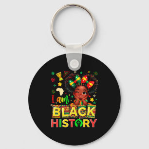 Cute I Am Black History African American Girl Teen Key Ring
