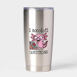 Cute I Axolotl Questions aztec Oh No red button Insulated Tumbler