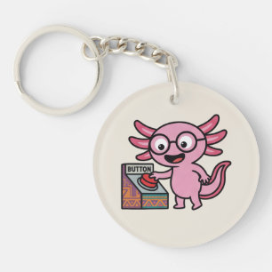 Cute I Axolotl Questions aztec Oh No red button Key Ring