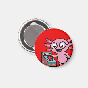 Cute I Axolotl Questions aztec Oh No red button Magnet