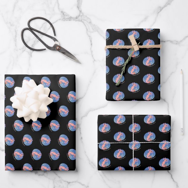 Cute I Axolotl Questions Wrapping Paper Sheet (Front)