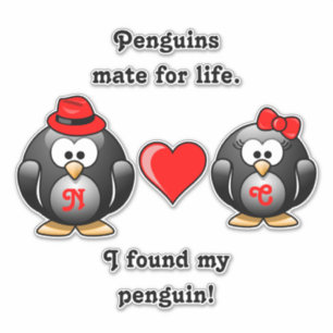 Cute I Found My Penguin Mate for Life Red Heart