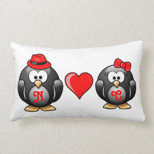 Cute I Found My Penguin Mate for Life Red Heart Lumbar Cushion