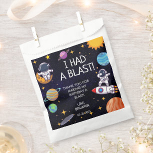 Cute I Had a Blast Space Theme Any Age Birthday Favour Bag