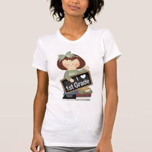Cute I Heart 1st Grade Teacher Tshirt Gift