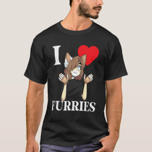 Cute I Heart Furries Furry Fandom Love 4 T-Shirt
