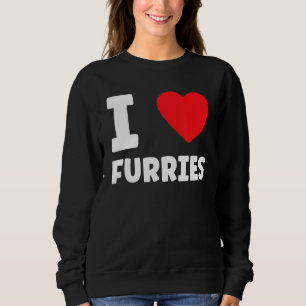 Cute I Heart Furries Furry Fandom Love Sweatshirt