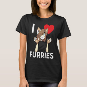 Cute I Heart Furries Furry Fandom Love T-Shirt