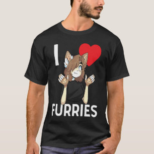 Cute I Heart Furries Furry Fandom Love T-Shirt