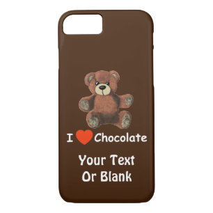 Cute I Heart (Love) Chocolate Teddy Bear iPhone 8/7 Case