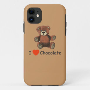Cute I Heart (Love) Chocolate Teddy Bear iPhone 11 Case