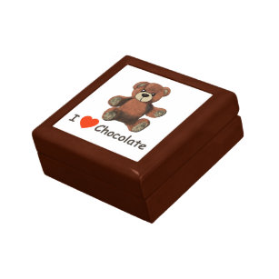 Cute I Heart (Love) Chocolate Teddy Bear Gift Box
