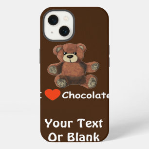 Cute I Heart (Love) Chocolate Teddy Bear iPhone Case