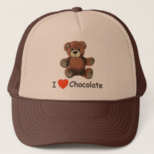 Cute I Heart (Love) Chocolate Teddy Bear Trucker Hat